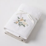 Belle Fleur Hand Towel Set of 2 (1 Plain)