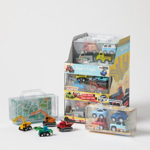 Jiggle & Giggle Veloce Vehicles Pullback Toy Cars CDU 12pcs Set of 4