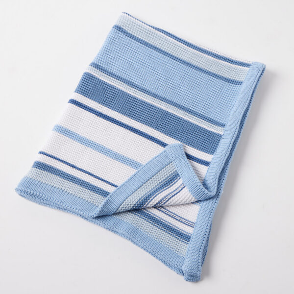 Jiggle & Giggle Bubblegum Blue Stripe Baby Blanket