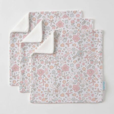 Jiggle & Giggle Sweet Floral Face Washer Set of 3