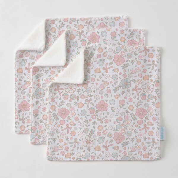 Jiggle & Giggle Sweet Floral Face Washer Set of 3