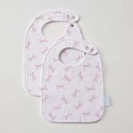 Jiggle & Giggle Pink Bow Muslin Bib Set of 2