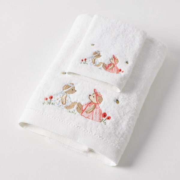Jiggle & Giggle Bear Adventures Bath Towel & Face Washer in Organza Bag