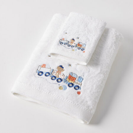 Jiggle & Giggle Toot Toot Bear Bath Towel & Face Washer in Organza Bag