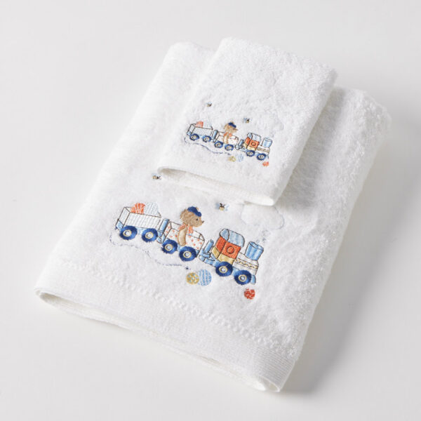 Jiggle & Giggle Toot Toot Bear Bath Towel & Face Washer in Organza Bag