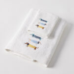 Jiggle & Giggle Dachshund Bath Towel & Face Washer in Organza Bag