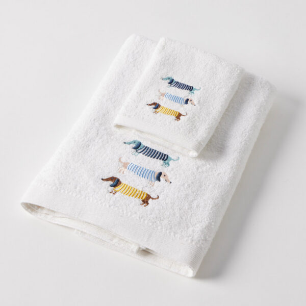 Jiggle & Giggle Dachshund Bath Towel & Face Washer in Organza Bag