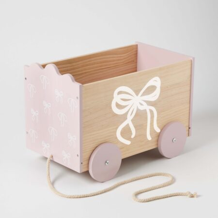 Jiggle & Giggle Pink Bow Pull Along Cart