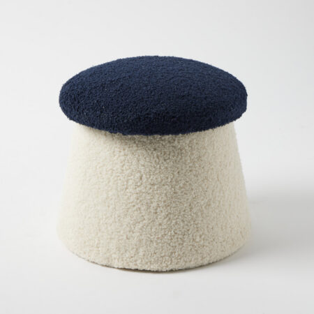 Jiggle & Giggle Mushroom Bouclé Kids Stool - Navy