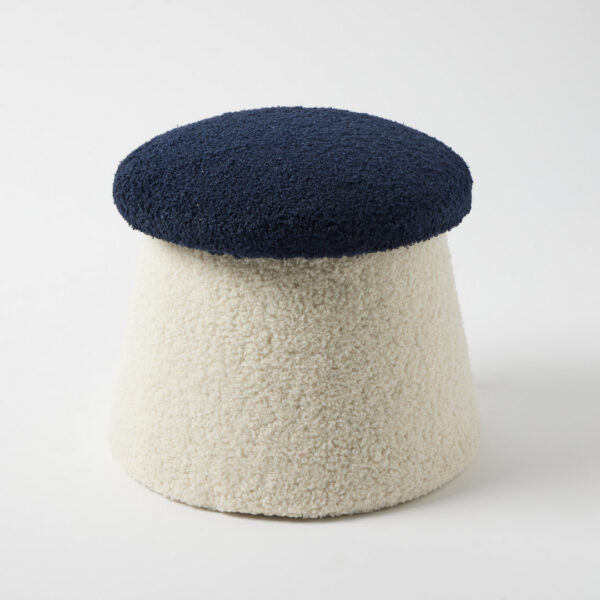 Jiggle & Giggle Mushroom Bouclé Kids Stool - Navy