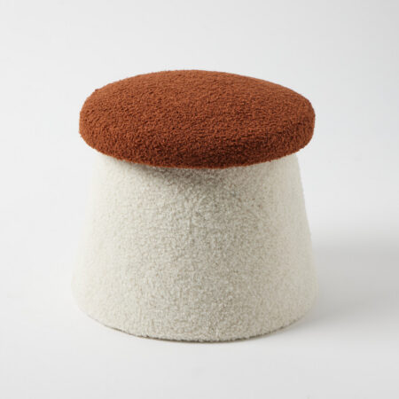 Jiggle & Giggle Mushroom Bouclé Kids Stool - Rust