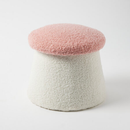 Jiggle & Giggle Mushroom Bouclé Kids Stool - Pink