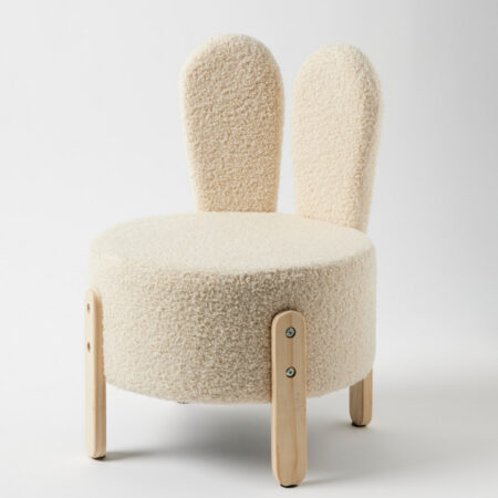 Jiggle & Giggle Bunny Bouclé Kids Chair - Cream