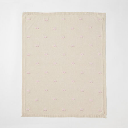 Jiggle & Giggle Bow Knitted Baby Blanket