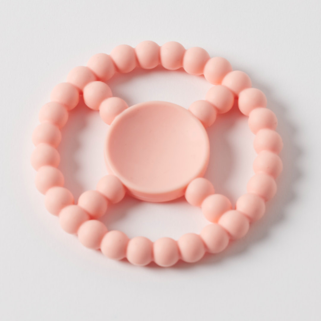 Jiggle & Giggle Beaded Silicone Teether – Pink