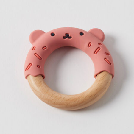 Jiggle & Giggle Sprinkles Bear Silicone & Wood Teether