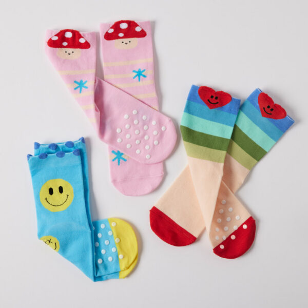 Jiggle & Giggle Grippy Fun Socks CDU 12pcs/3 Asst