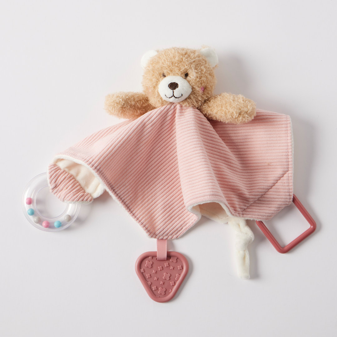Jiggle & Giggle Hugglies Teddy Bear Comforter – Pink