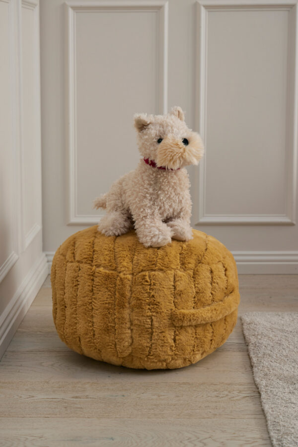 Jiggle & Giggle Plush Kids Pouf - Mustard