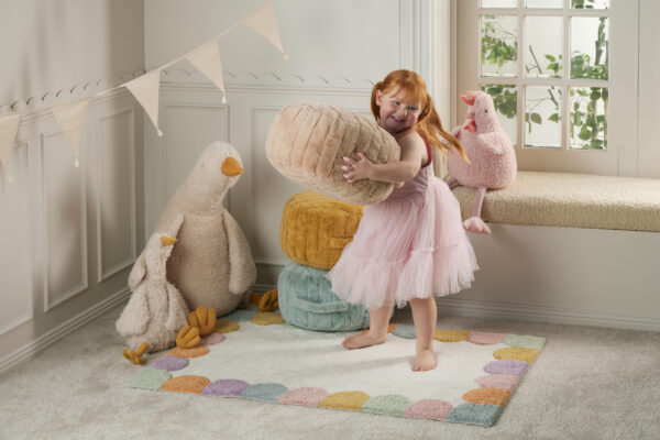 Jiggle & Giggle Plush Kids Pouf - Blush