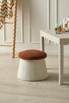 Jiggle & Giggle Mushroom Bouclé Kids Stool - Rust