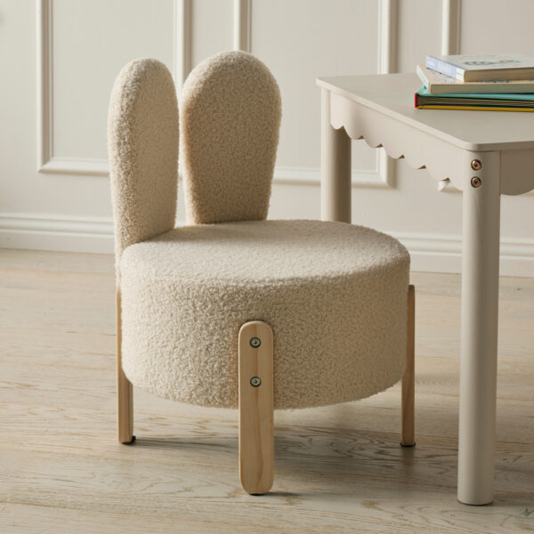 Jiggle & Giggle Bunny Bouclé Kids Chair - Cream